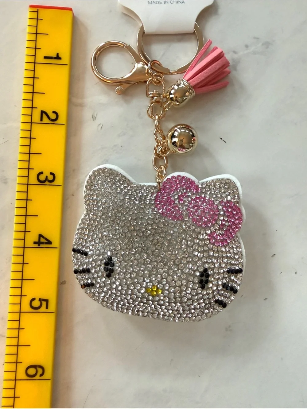 NEW Hello Kitty Rhinestone Bling Puffy Keychain & Purse Charm Y2K aesthetic
